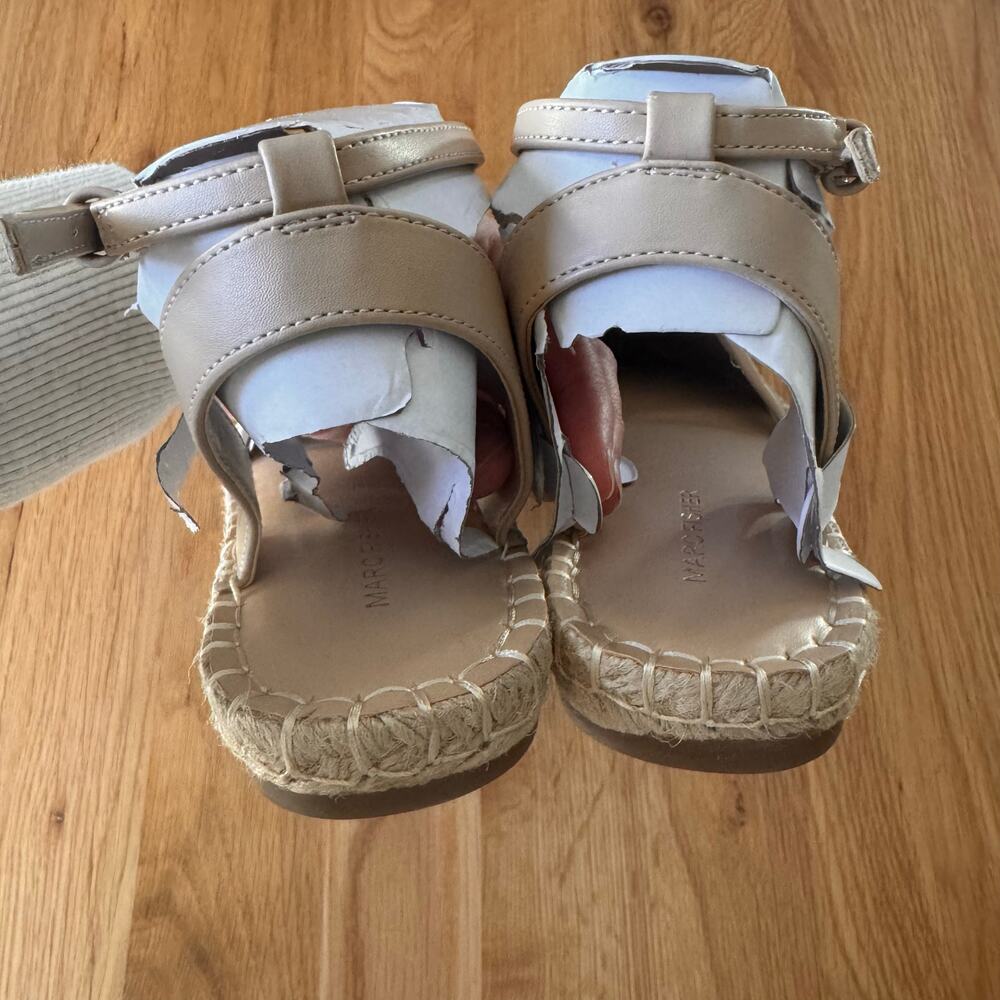 NWT Marc Fisher Bessie Espadrille Flat Black Beige Stripe Size 9 - Picture 10 of 11